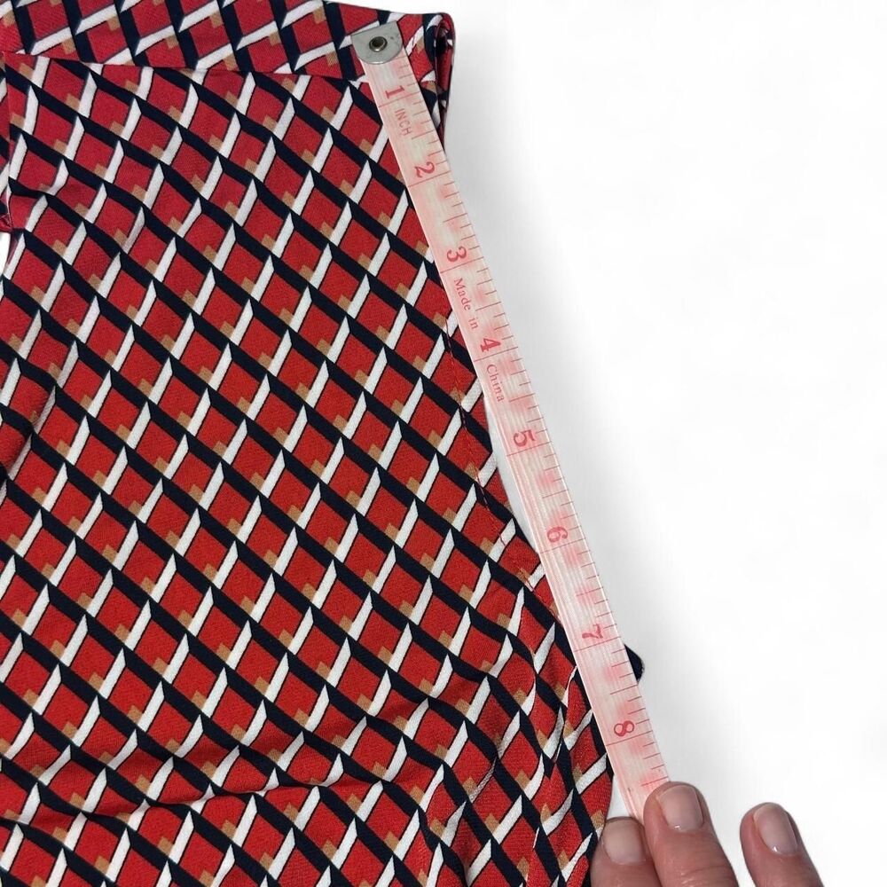 NWT Banana Republic Red Geometric Print Twist Front V-Neck Dress Size XS - Picture 8 of 8